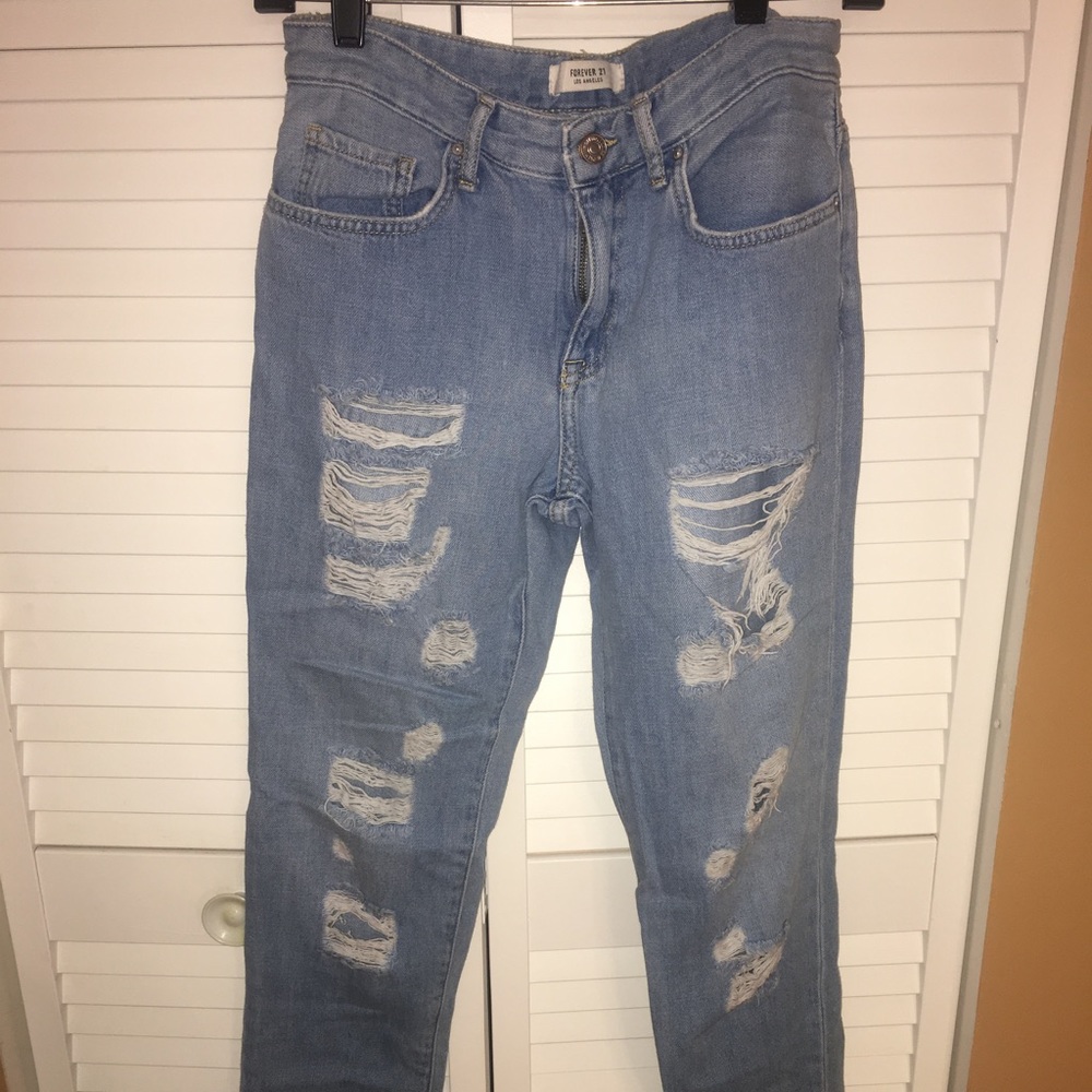 Distressed High Rise Jeans - Picture 2 of 5